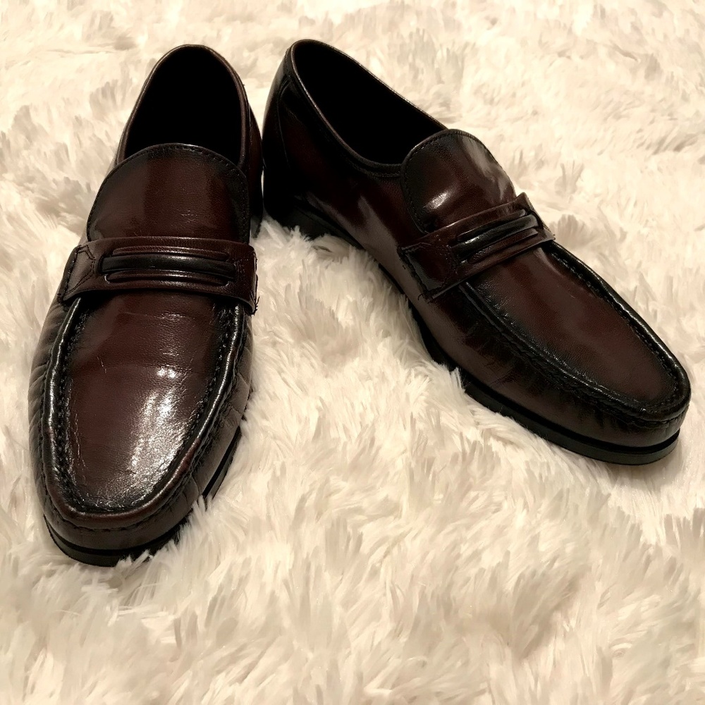 Florsheim Como Black Cherry Leather Loafer Size 7D